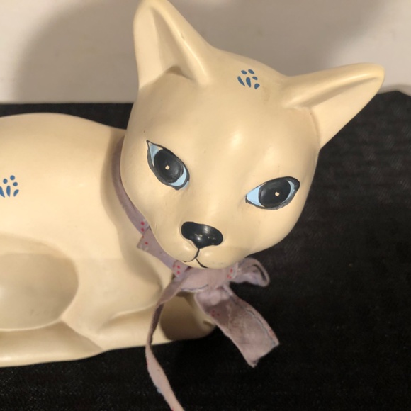 Vtg Flambro speckled beige ceramic cat - Picture 4 of 13